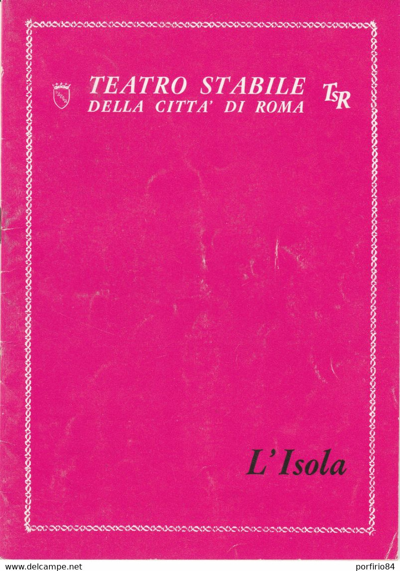 FABIO MAURI L'ISOLA 1966 Programma Teatro Stabile Roma - ALBERTO BONUCCI - FRANCESCO MULE' - MARCO BERNECK - Toneel & Vermommingen