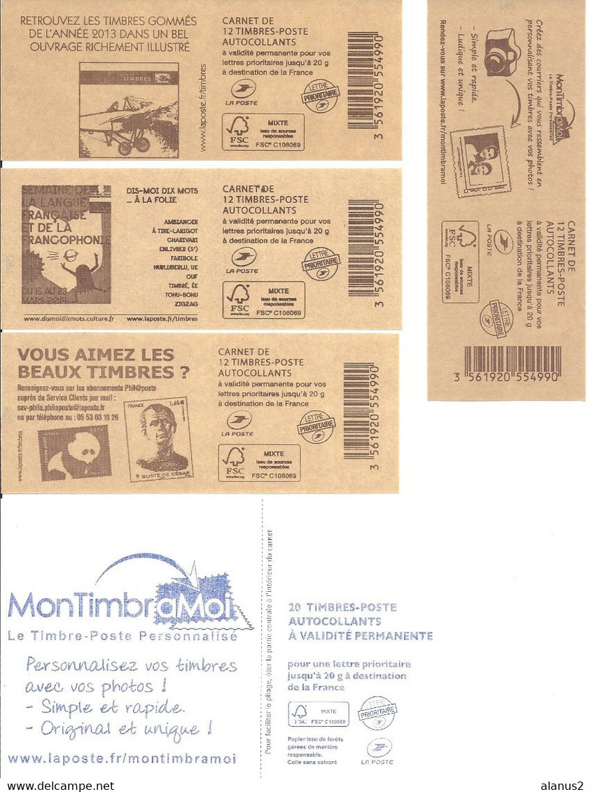 Lot De 10 Carnets Différents Marianne De Ciappa - 134 Timbres Rouges à Validité Permanente - Sous Faciale - Other & Unclassified