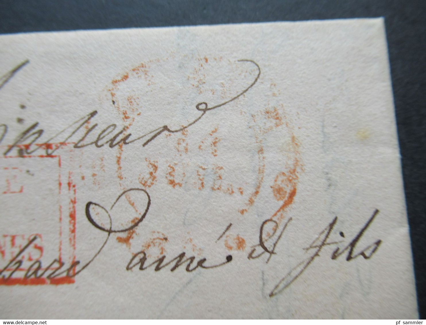 Belgien 1833 Lüttich Chenée - Beaune Rote Stempel Ra3 Belgique Par Valenciennes - 1830-1849 (Onafhankelijk België)