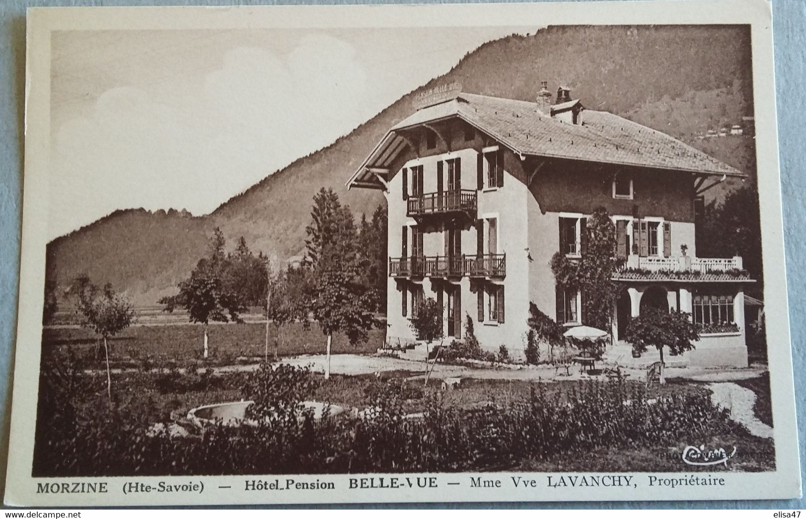 74 MORZINE     HOTEL  PENSION  BELLE  VUE  Mme Vve LAVANCHY  PROPRIETAIRE - Chevenoz