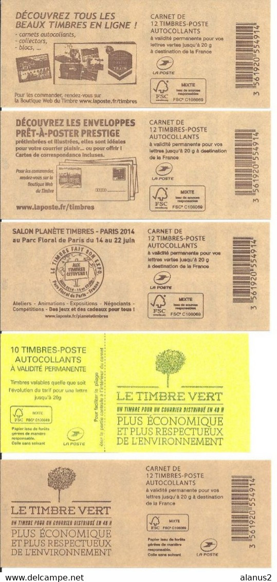 Lot De 10 Carnets Différents Marianne De Ciappa - 116 Timbres à Validité Permanente - Sous Faciale - Other & Unclassified