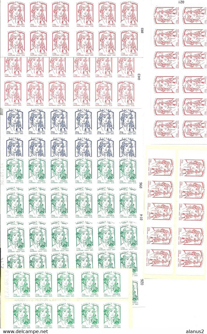 Lot De 10 Carnets Différents Marianne De Ciappa - 116 Timbres à Validité Permanente - Sous Faciale - Other & Unclassified