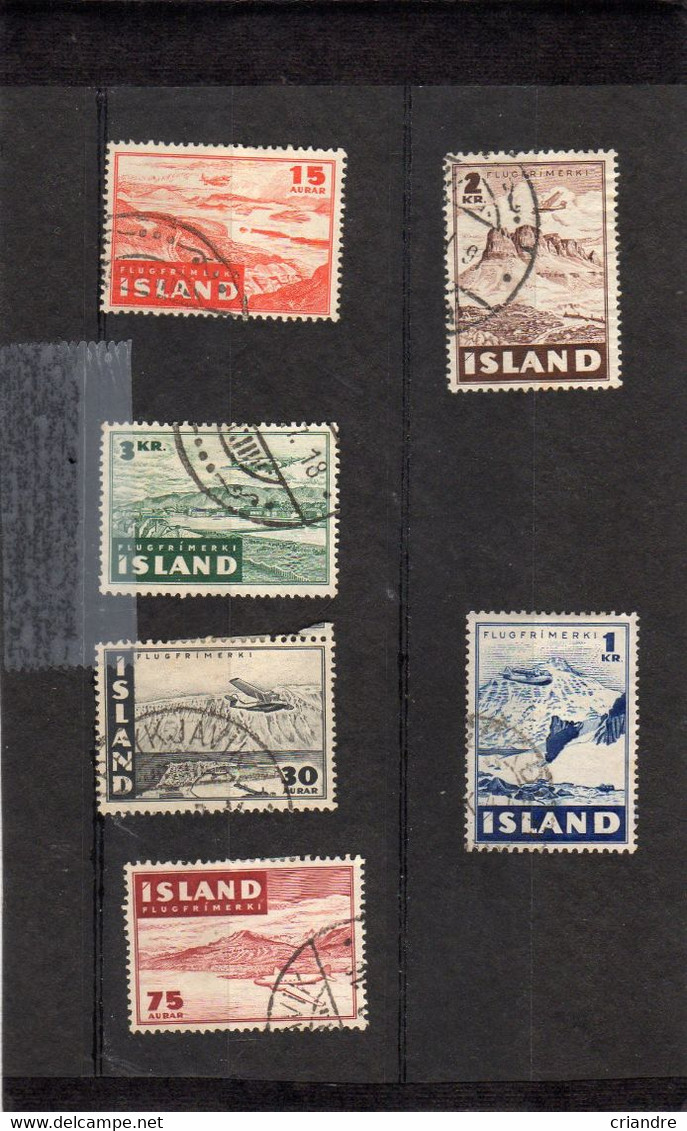 Islande Lot De 6 Valeurs PA N° 21 à 26 Oblitérés - Poste Aérienne