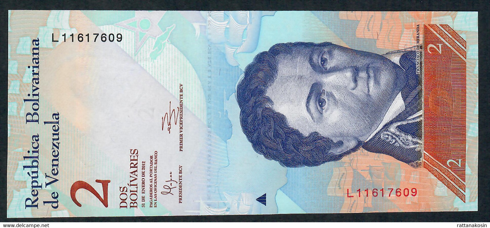 VENEZUELA P88e 2 Bolivares 31.1.2012  #L UNC. - Venezuela