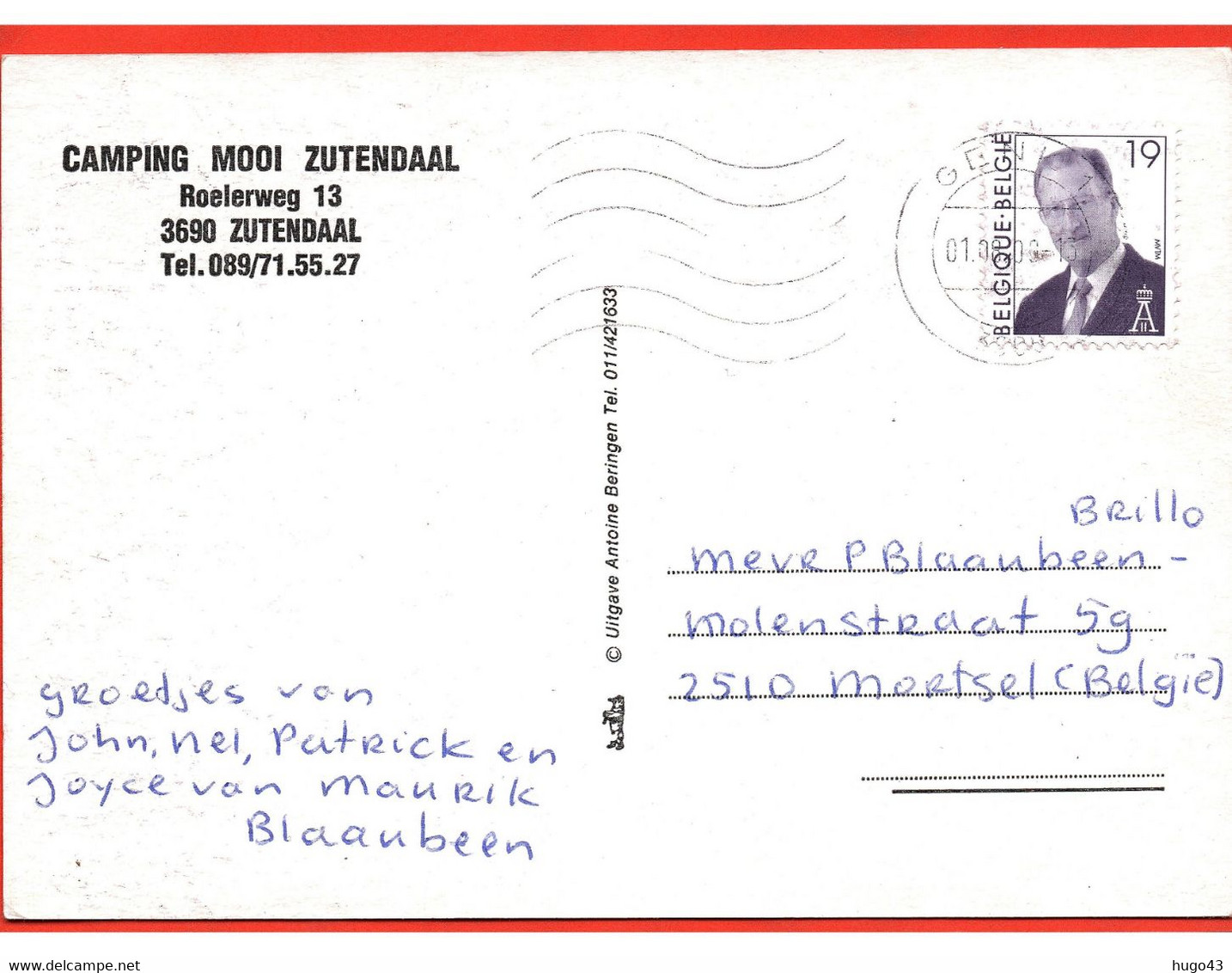 (RECTO / VERSO) ZUTENDAAL - CAMPING MOOI - BEAU TIMBRE - MULTIVUES - CPM GF - Zutendaal