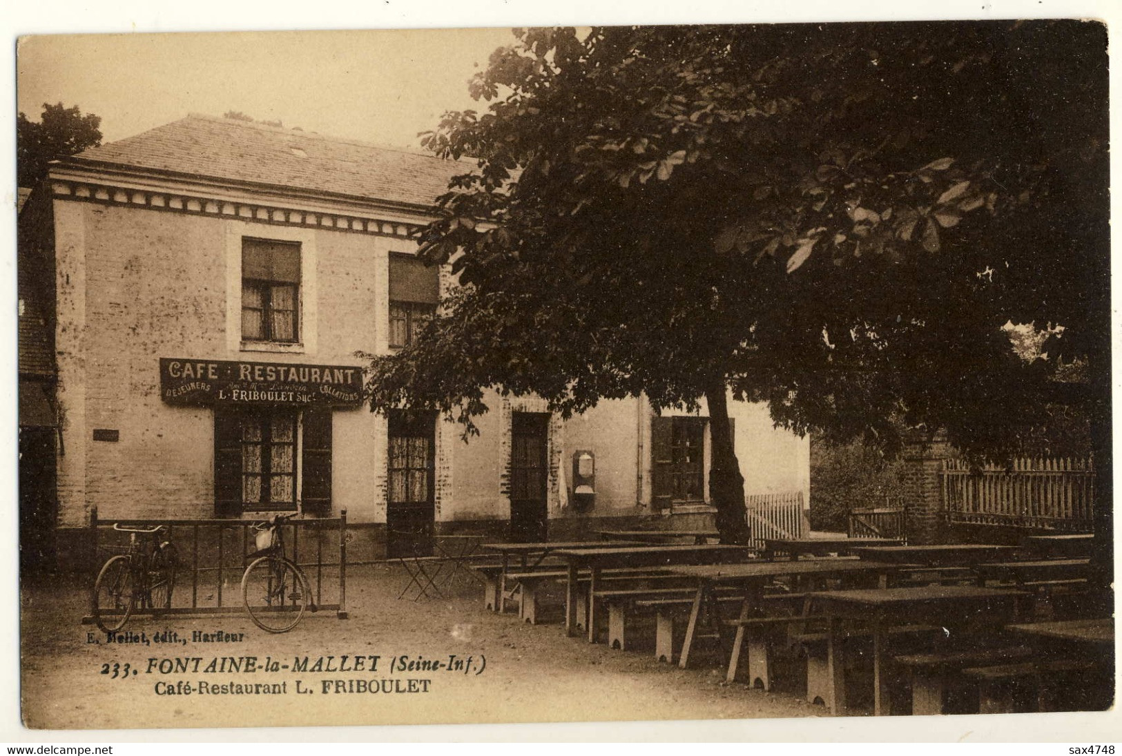 Fontaine La Mallet  -  Café Restaurant  L . Friboulet - Autres & Non Classés
