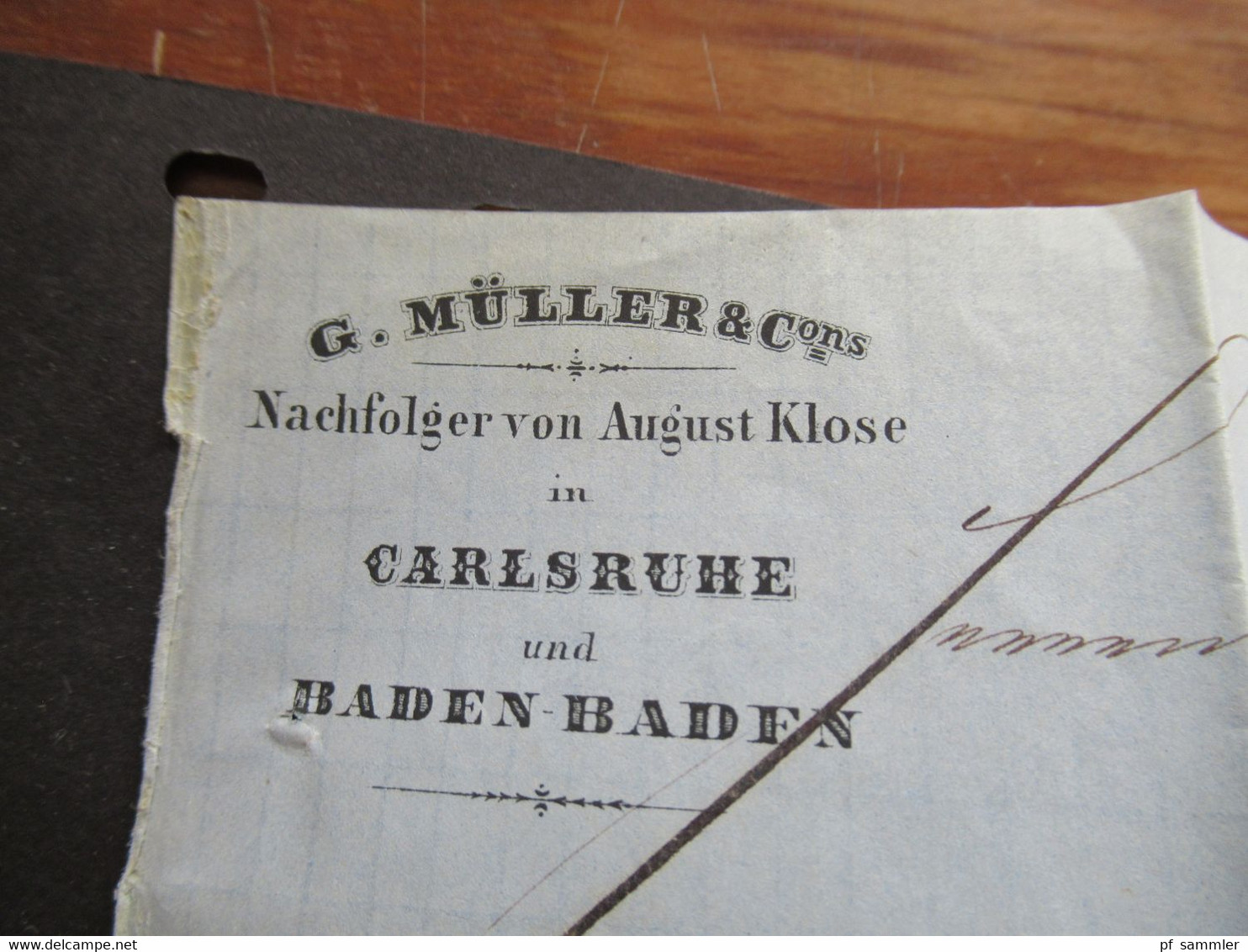 AD Baden 1862 Auslandsbrief Ra2 Carlsruhe nach Paris roter 6eck Stempel Bade Strassb. 11. Fevr. 62 AMB. F.