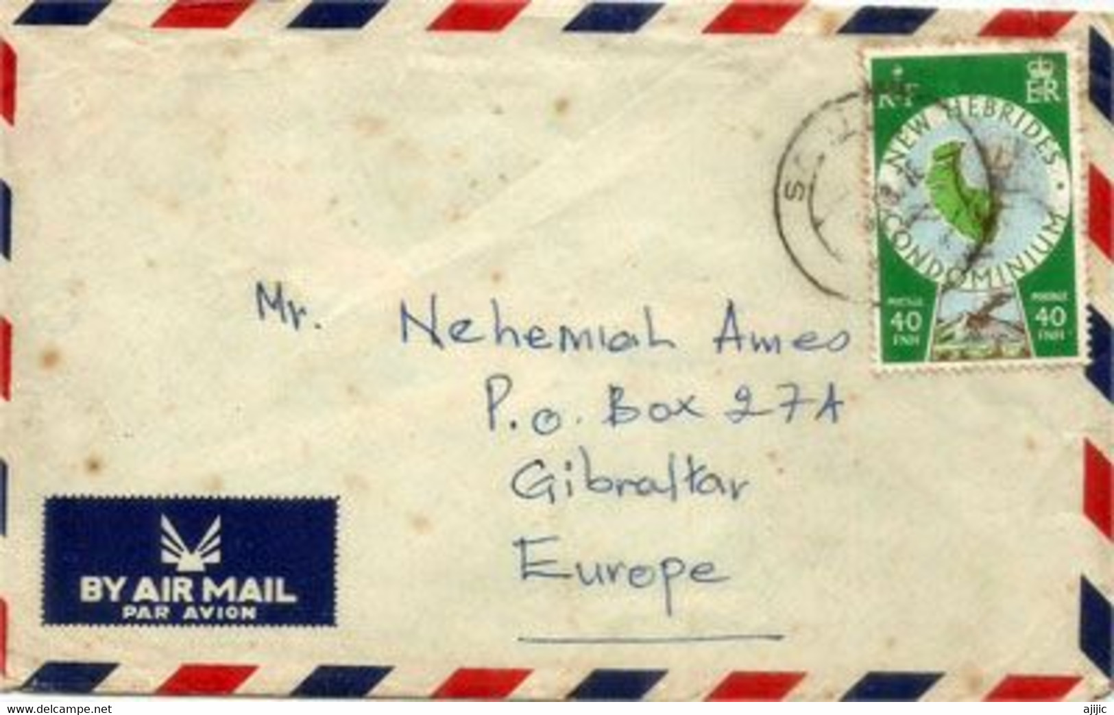 Lettre De Nouvelles-Hébrides 1978, Adressée à Gibraltar - Cartas & Documentos