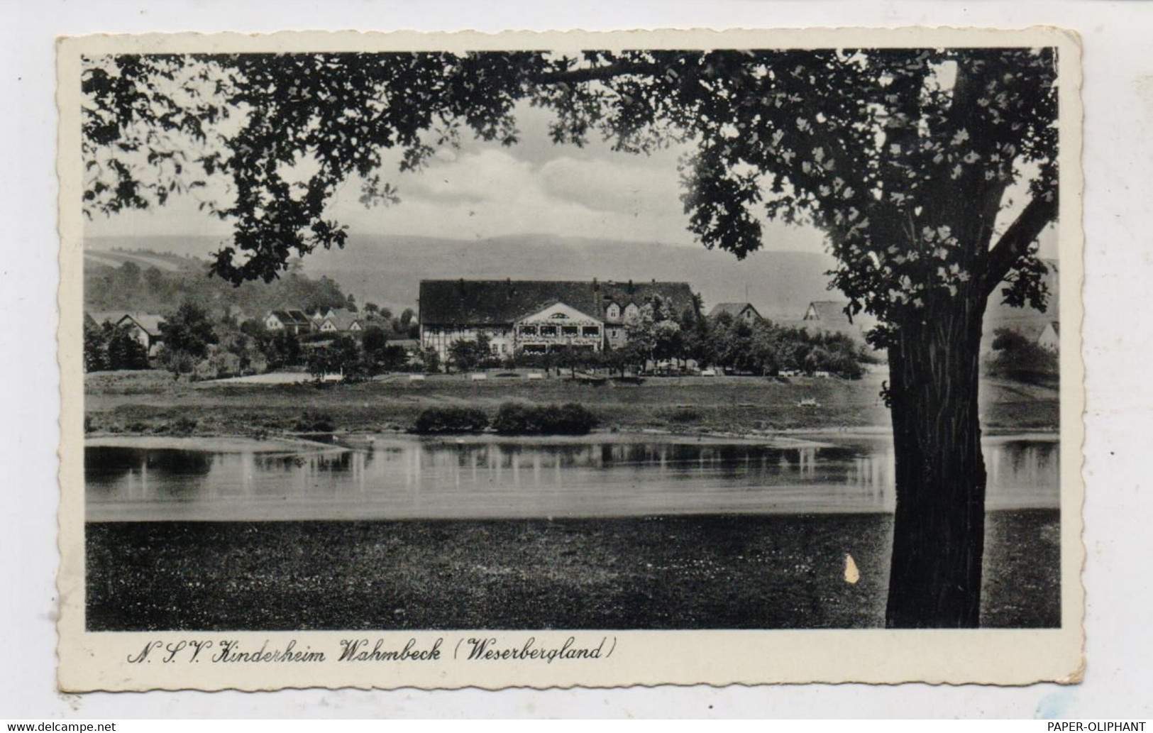 3417 BODENFELDE - WAHMBECK, N.S.V. Kinderheim, Landpoststempel "Wahmbeck über Bodenfelde", Kl. Abschürfung - Northeim