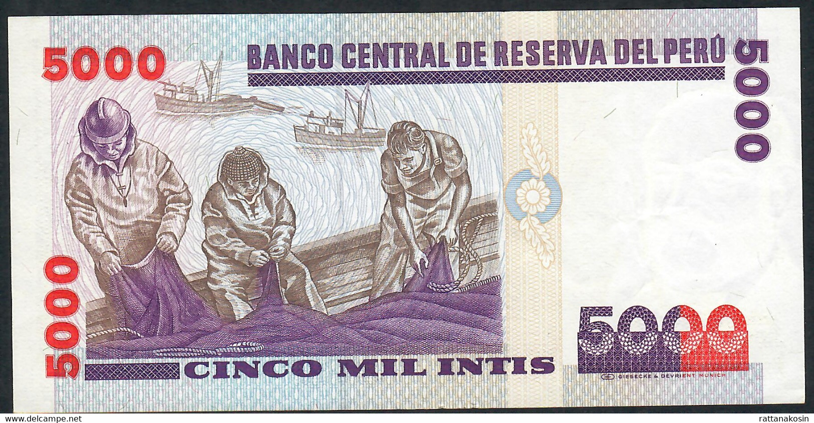 PERU P137 5000 INTIS  28.6.1988  XF - Perú