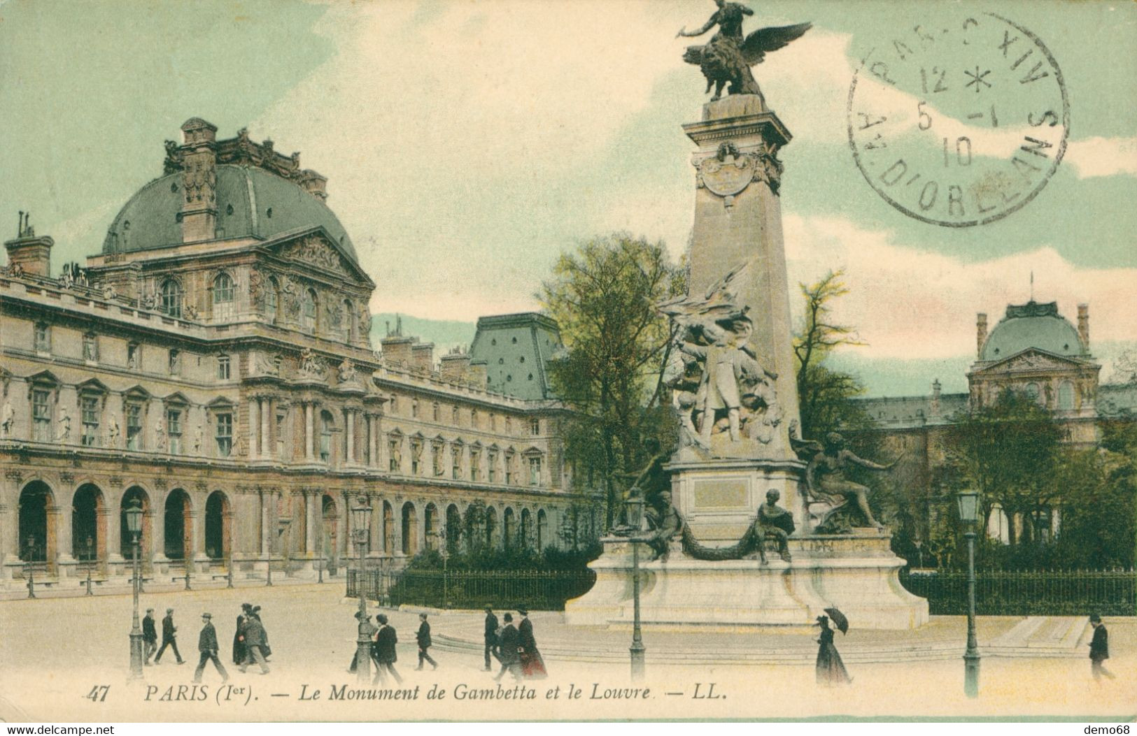 Paris CPA 75  5 Cartes Le Louvre Monument Gambetta Colonnade Cour Mobilier Du Musée 1905 +++ - Louvre