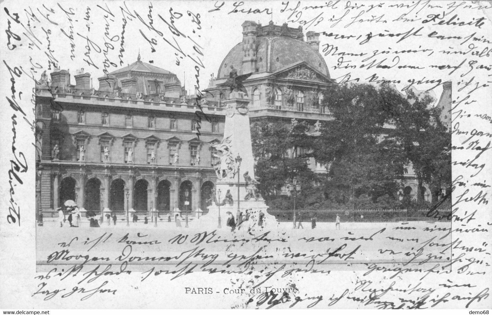 Paris CPA 75  5 cartes Le Louvre Monument Gambetta Colonnade Cour Mobilier du Musée 1905 +++