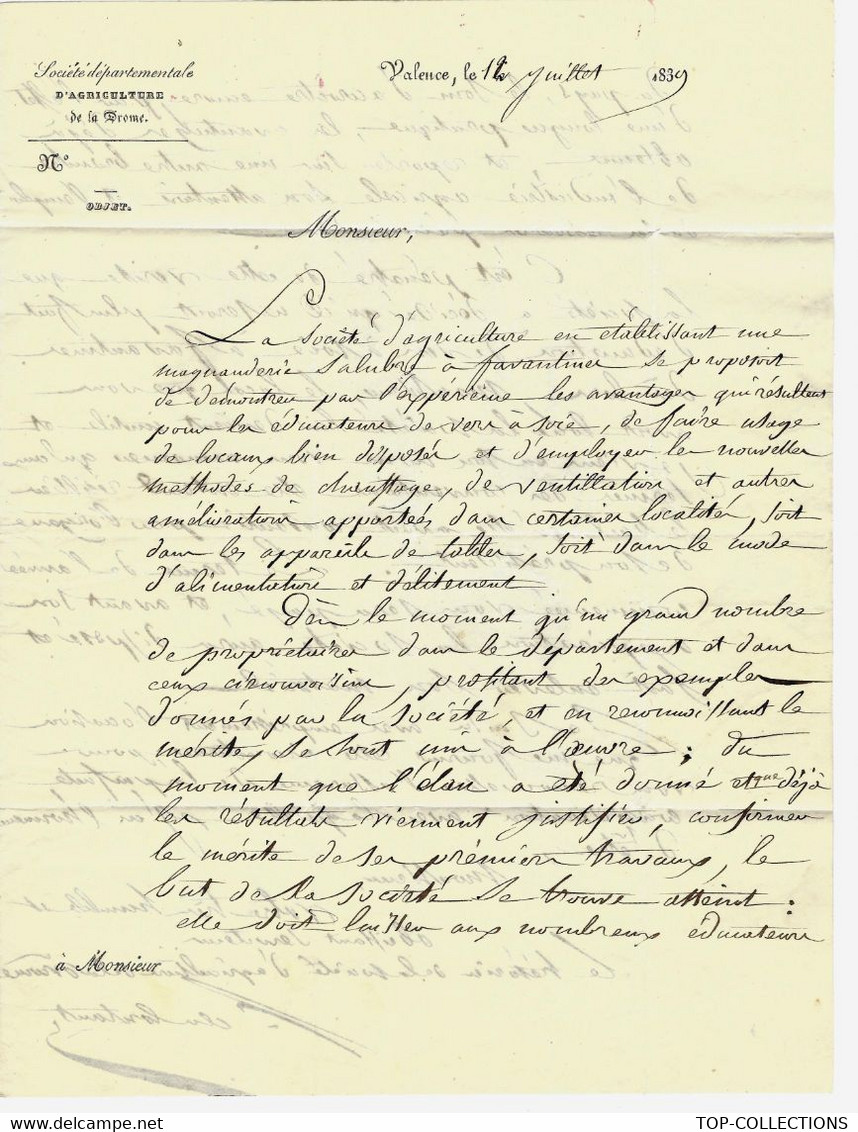 1839 AGRICULTURE ELEVAGE CHEVAUX HARAS  DROME LOCAUX à FAVENTINES  => Jussey Haute Saône Inspection Des  HARAS - Historical Documents