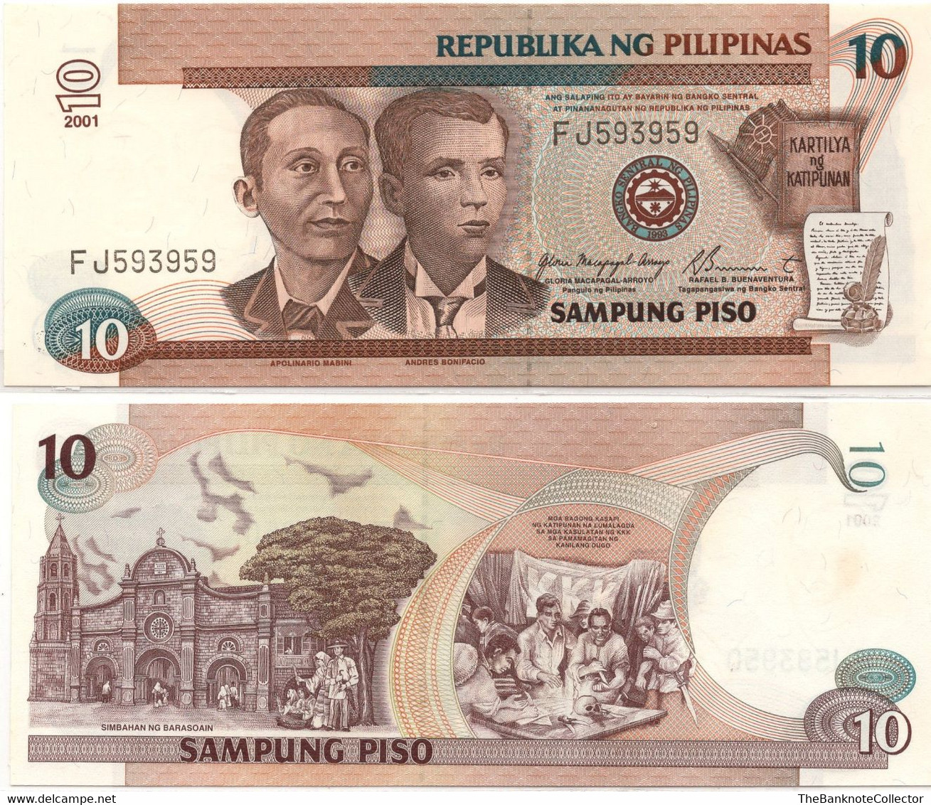 Philippines 10 Peso  ND 1997-1998 P-187 UNC - Philippines