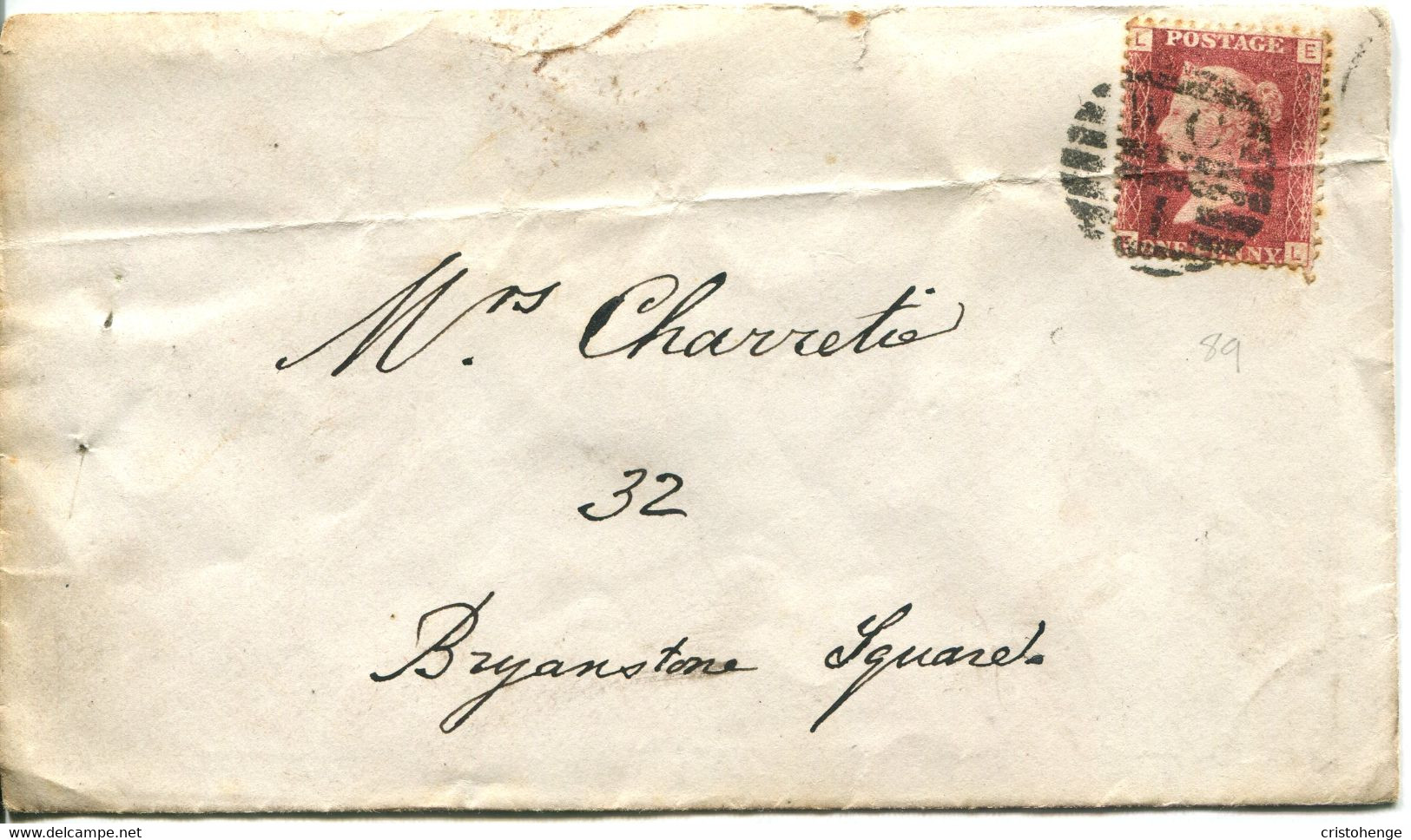 Great Britain - England 1866 Cover London - 1d Red - Plate 89 - Cartas & Documentos