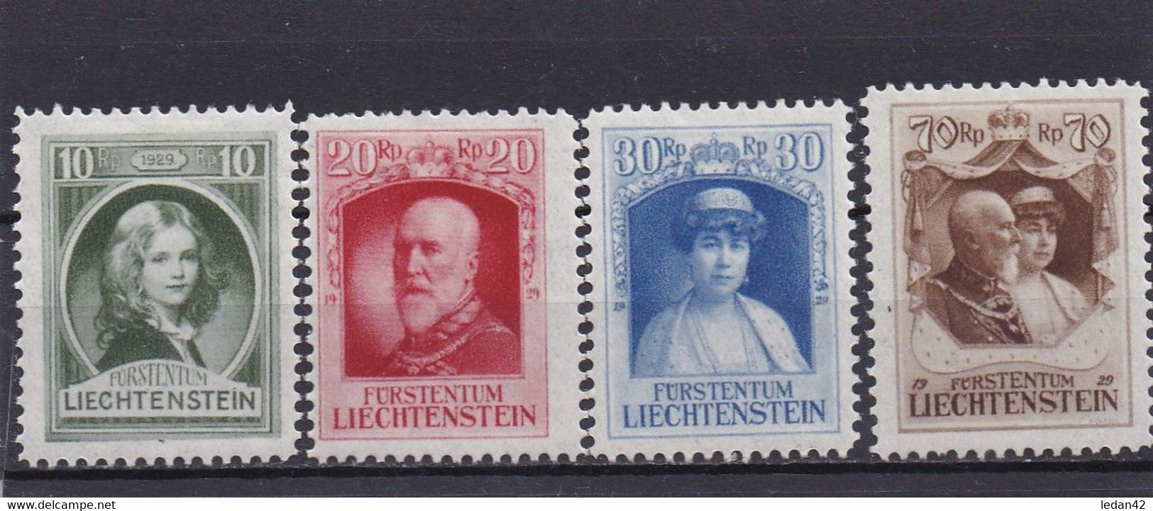 Liechtenstein 1929, Cat. Yvert N° 90/93 *Avènement Du Prince François Ier - Unused Stamps