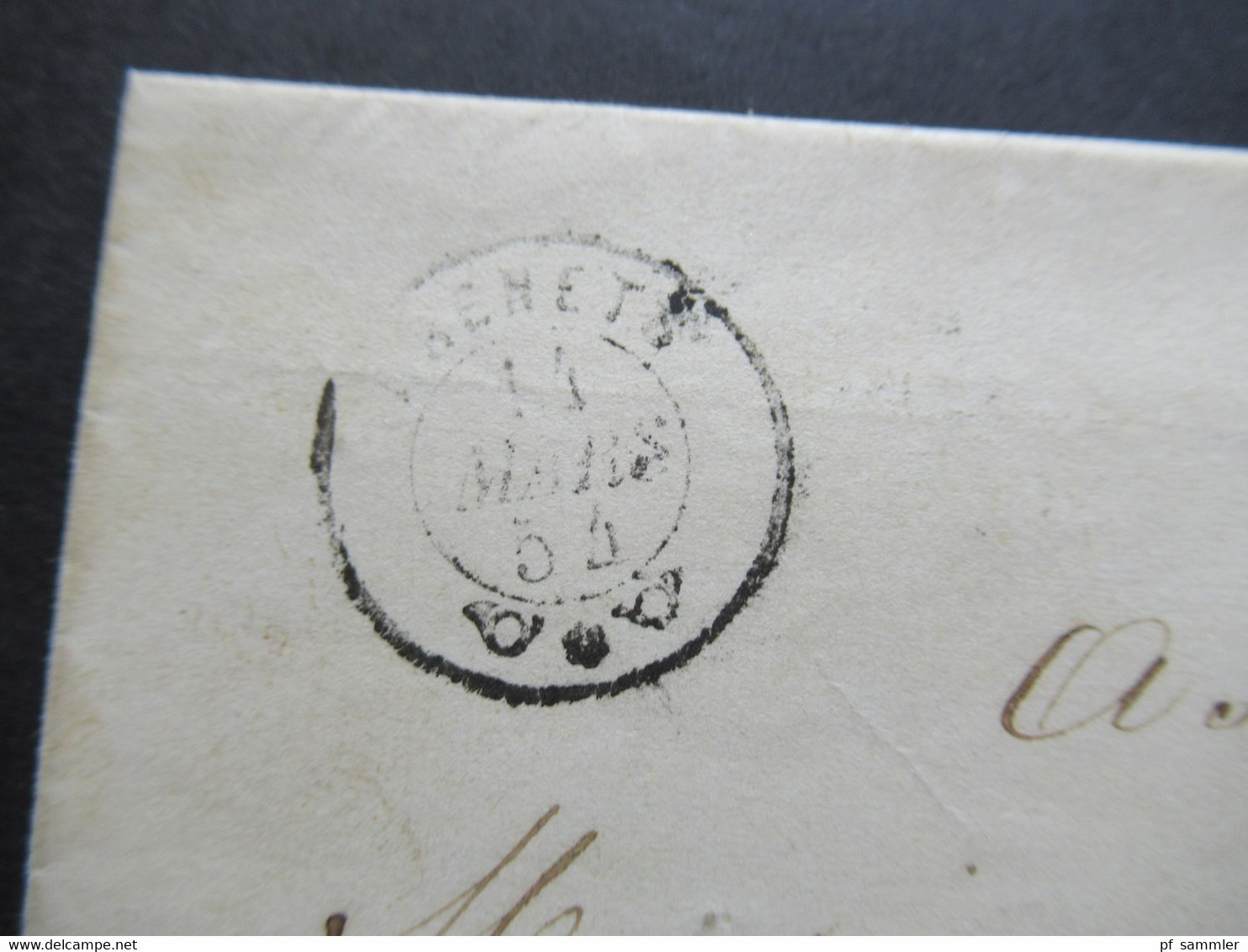 Schweiz 3.1854 Schwarzer Stempel ...Ehet... ?? 2x Rote Stempel Suisse 2 Morteau Nach Besancon - Briefe U. Dokumente