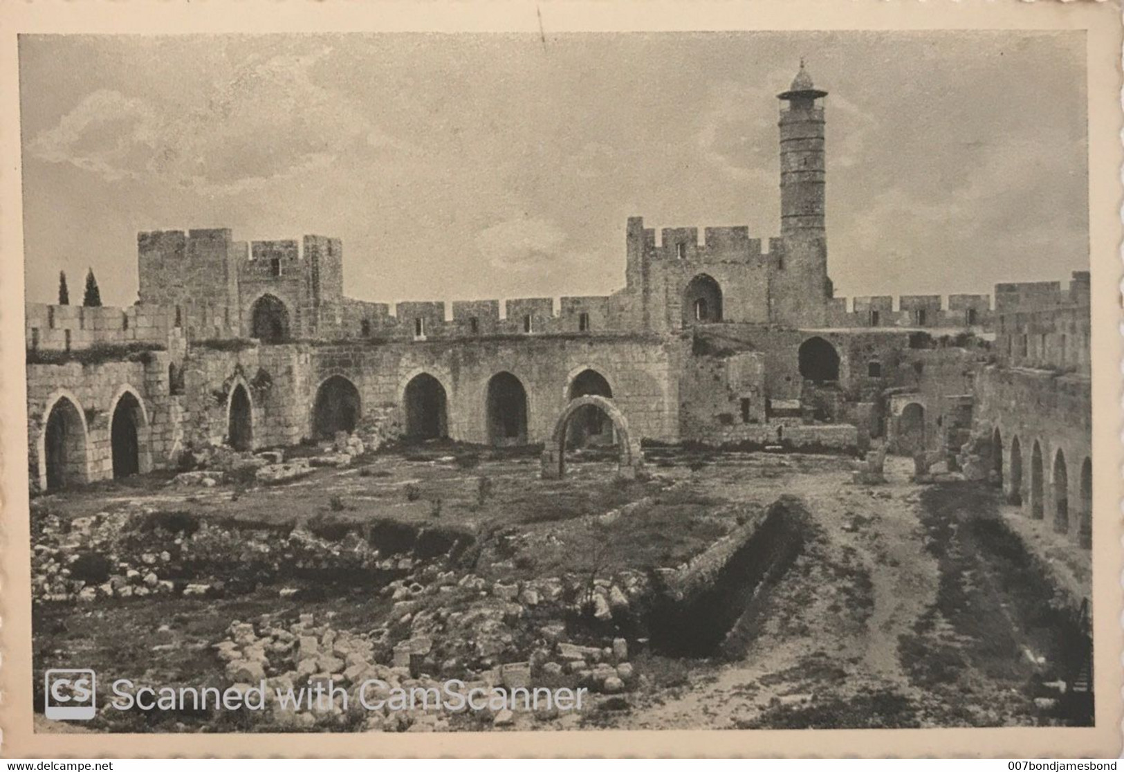 PALESTINE ISRAEL JUDAICA 2ND MACCABIAH 1936 POSTCARD JERUSALEM DAVID'S CITADEL, PHOTO BY ROBITSCHEK TMUNA EDITION NO.120 - Palestine