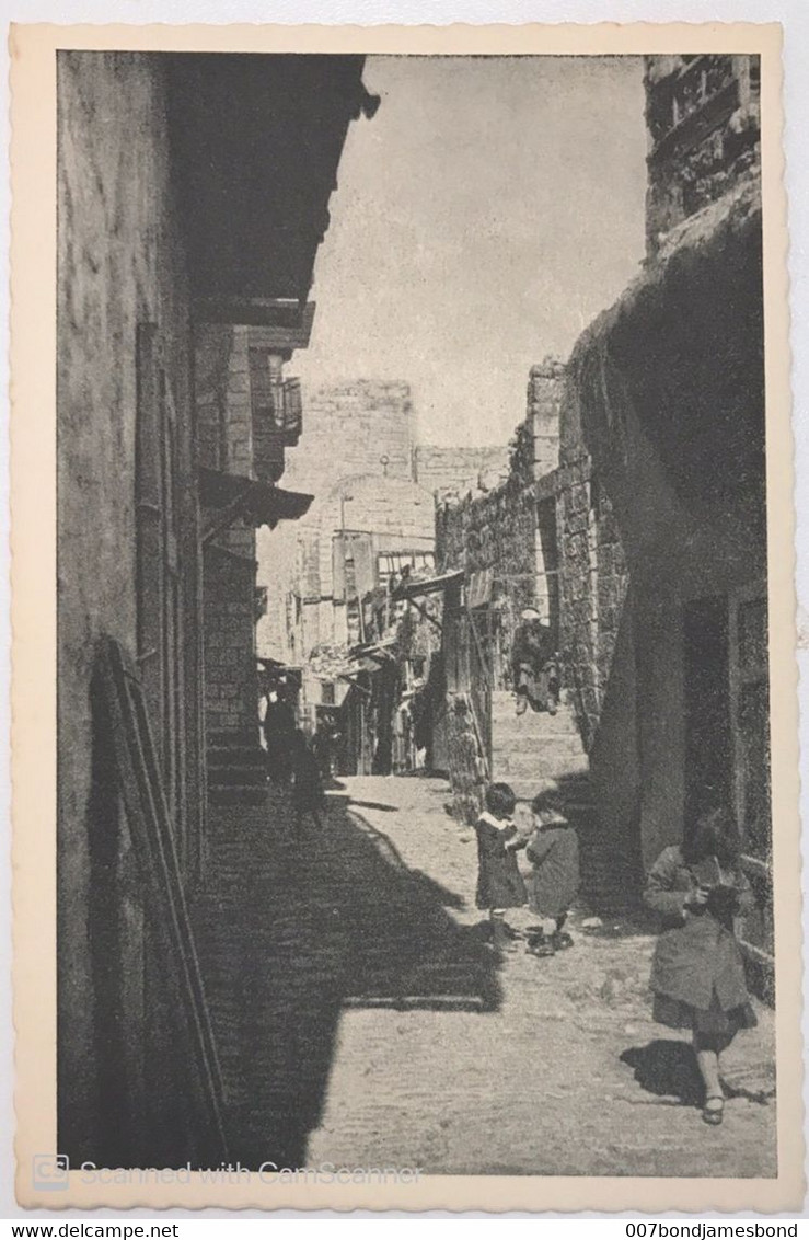 PALESTINE ISRAEL JUDAICA 2ND MACCABIAH 1936 POSTCARD JERUSALEM OLD CITY, PHOTO BY ROBITSCHEK TMUNA EDITION NO.106 - Palestine