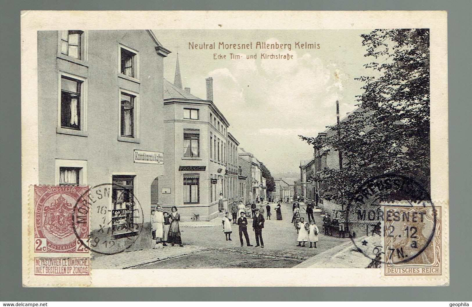 Neutral Moresnet Altenberg Kelmis Ecke Tim Und Kirchstrasse ( Petite Tâche Dans Les Nuages Visible ) - Plombières