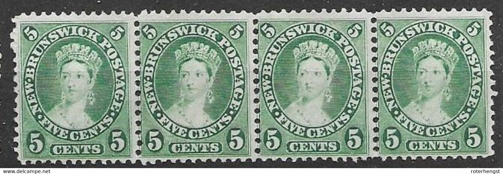 New Brunswick Mint No Gum Se-tenant Of Four (100++ Euros) 1860 - Unused Stamps