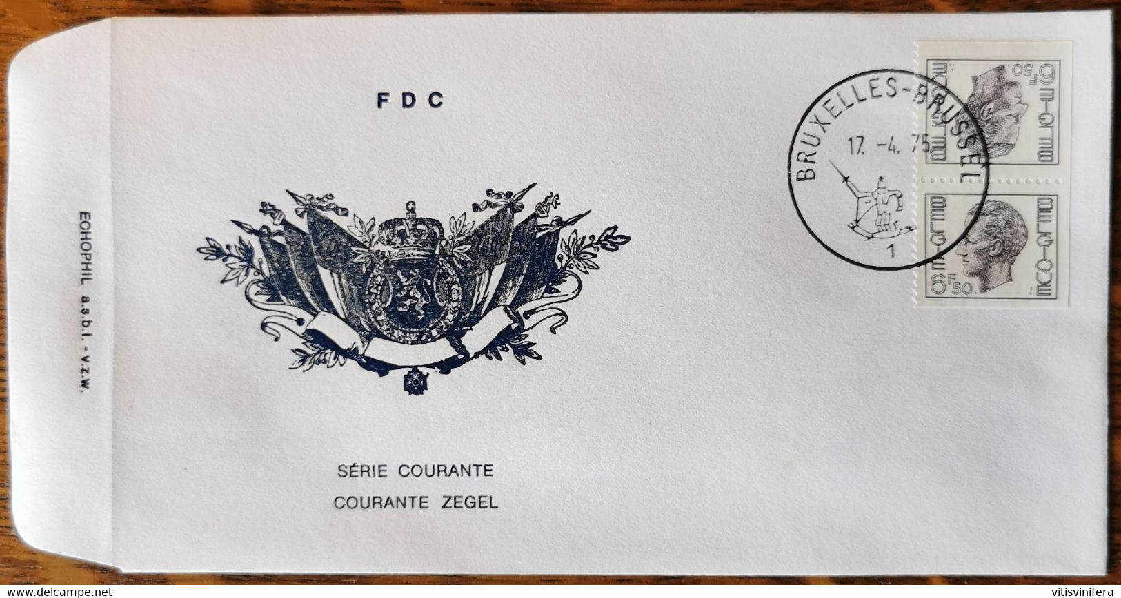 8 FDC Carnets de timbre B12 et B13 de 1975 , COB 1762/64e