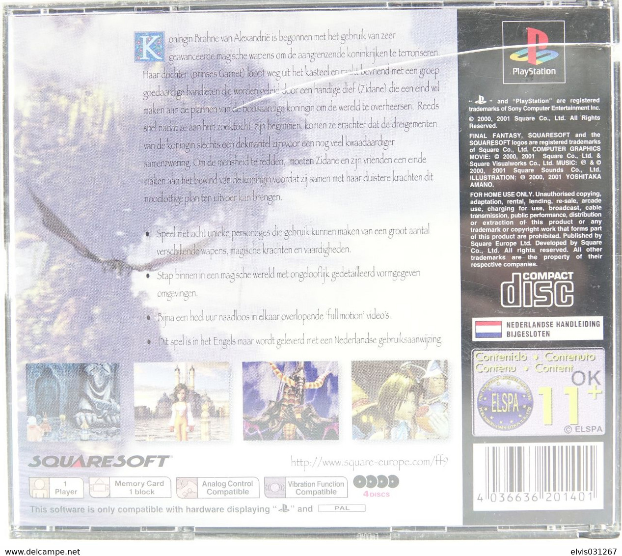 SONY PLAYSTATION ONE PS1 : FINAL FANTASY IX 9 - Playstation