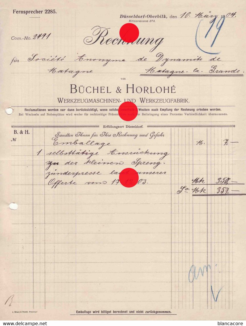 DUSSELDORF OBERBILK BUCHEL & HORLOHE 1904 - Other & Unclassified