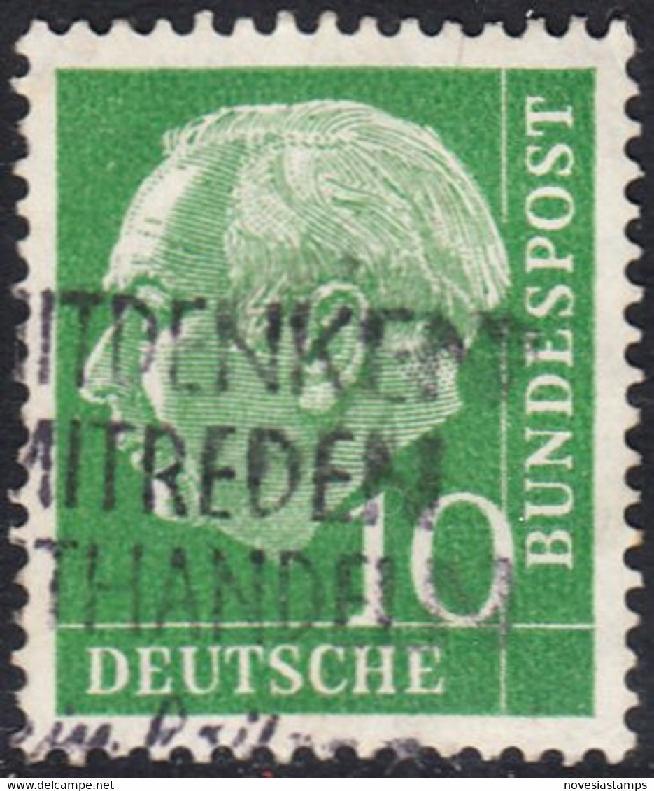 !b! GERMANY Mi. 0183 USED SINGLE Bundespräsident Theodor Heuss (w) - Gebraucht