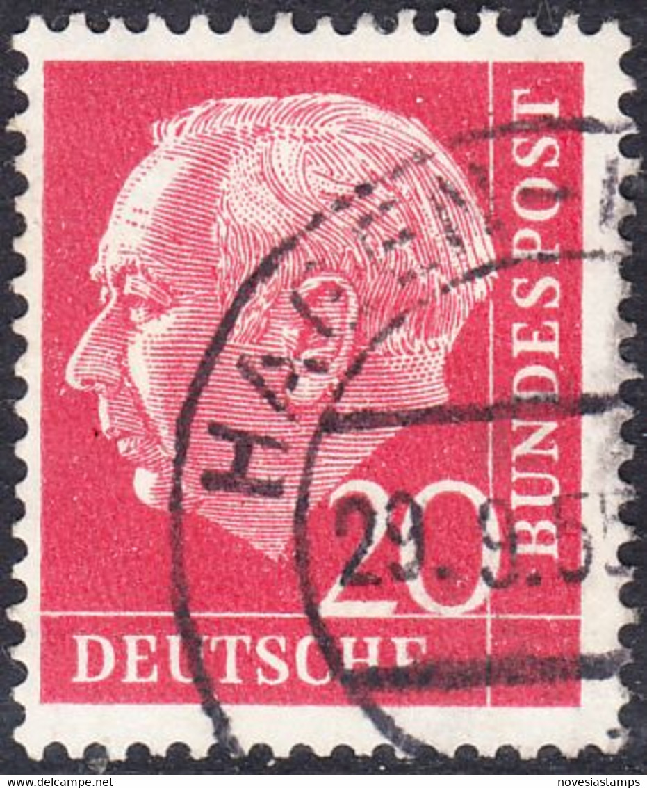 !b! GERMANY Mi. 0185 USED SINGLE Bundespräsident Theodor Heuss (m) - Gebraucht