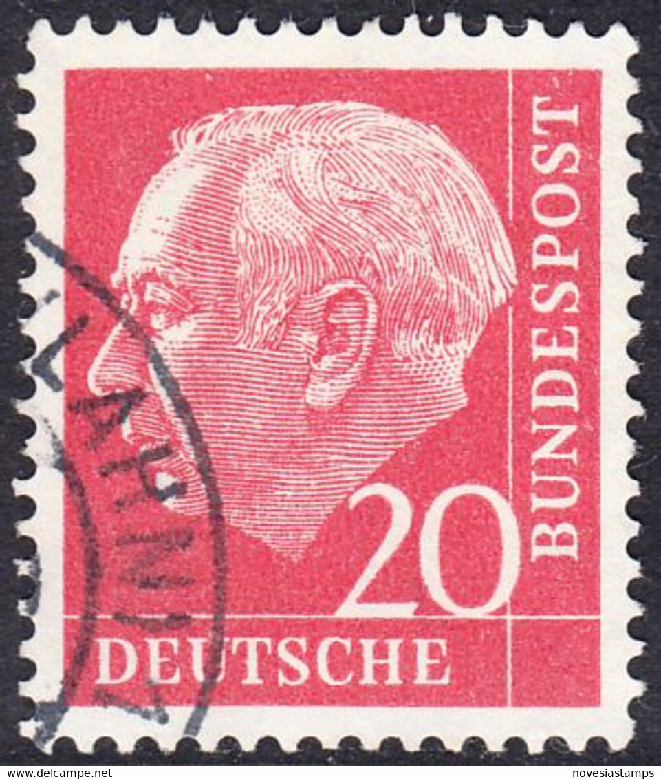 !b! GERMANY Mi. 0185 USED SINGLE Bundespräsident Theodor Heuss (r) - Gebraucht