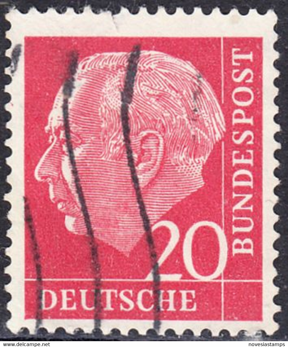 !b! GERMANY Mi. 0185 USED SINGLE Bundespräsident Theodor Heuss (t) - Gebraucht