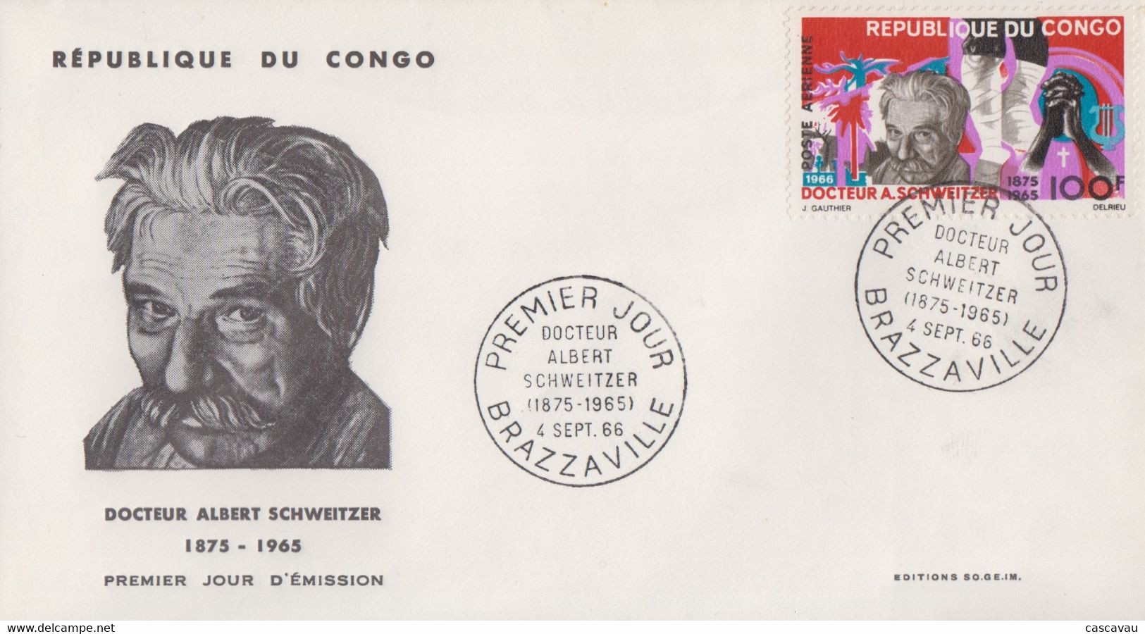 Enveloppe  FDC  1er  Jour    CONGO    Docteur   Albert   SCHWEITZER    1960 - Albert Schweitzer