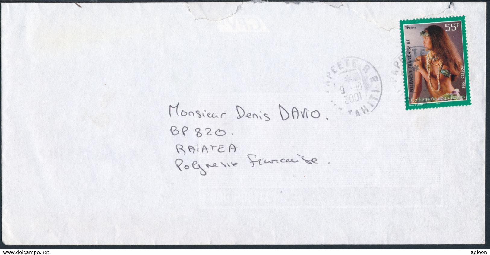Polynésie 2001 - YT 566 Sur Lettre - Briefe U. Dokumente
