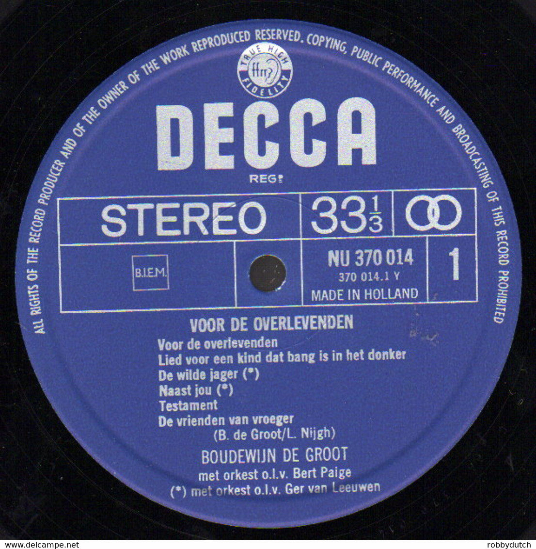 * LP *  BOUDEWIJN DE GROOT - VOOR DE OVERLEVENDEN (Holland 1967) - Other - Dutch Music