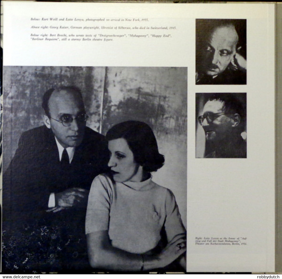 * LP *  LOTTE LENYA SINGS KURT WEILL (Holland 1955) - Otros - Canción Alemana