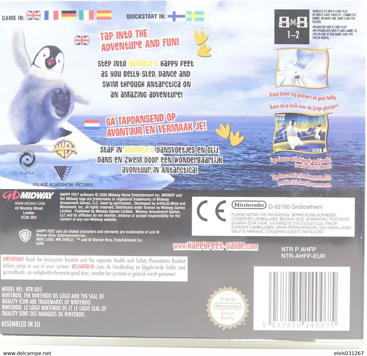 NINTENDO DS  : HAPPY FEET Game - Nintendo DS