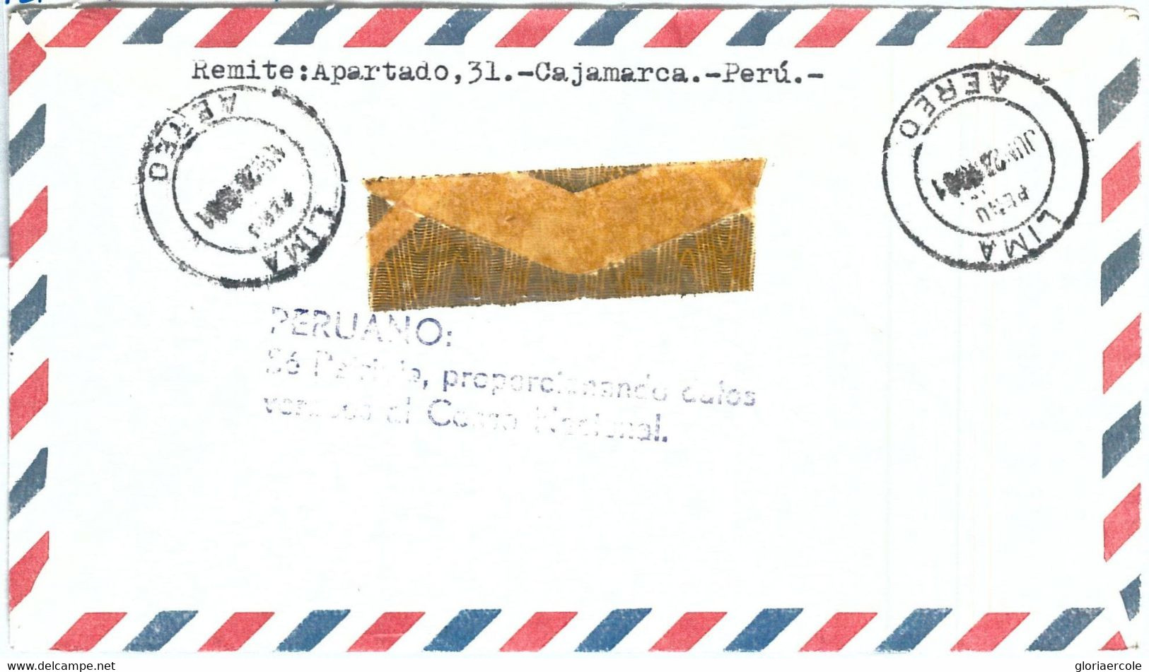 69346 - PERU - POSTAL HISTORY - REGISTERED COVER To FRANCE 1961 - ADVERTISING - Peru