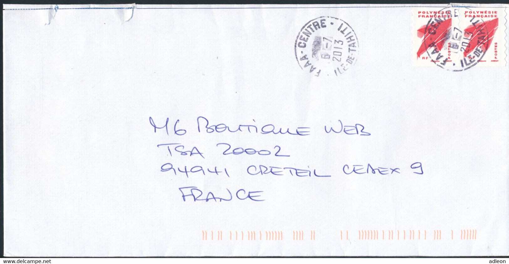 Polynésie 2013 - YT 977 Sur Lettre - Brieven En Documenten