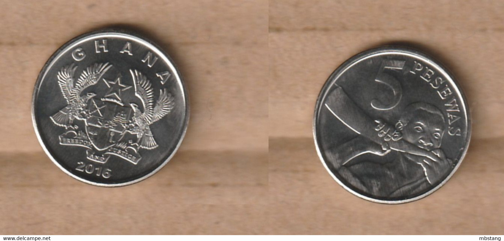 GHANA  5  Pesewas 2016 Nickel Plated Steel • 2.5 G • ⌀ 18 Mm KM# 38, Schön# 37 - Ghana