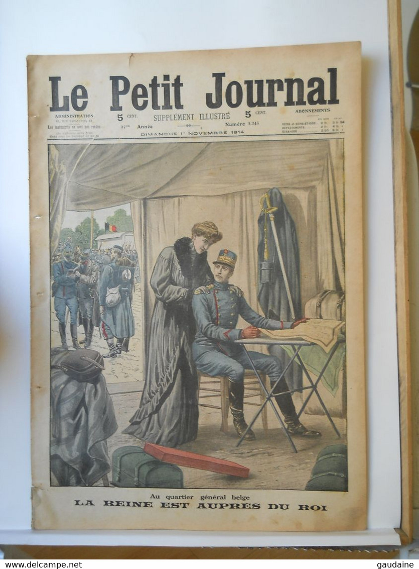 LE PETIT JOURNAL N°1245 - 1 NOVEMBRE 1914 - GUERRE 14-18 - SOLDAT ET REINE DES BELGES - BATAILLE AUGUSTOWO - Le Petit Journal