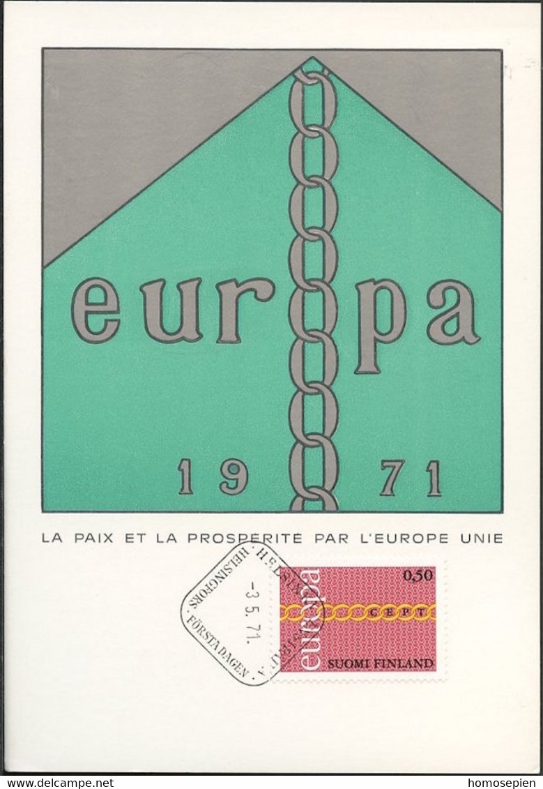 Finlande - Finnland - Finland CM 1971 Y&T N°654 - Michel N°689 - 0,50m EUROPA - Maximum Cards & Covers