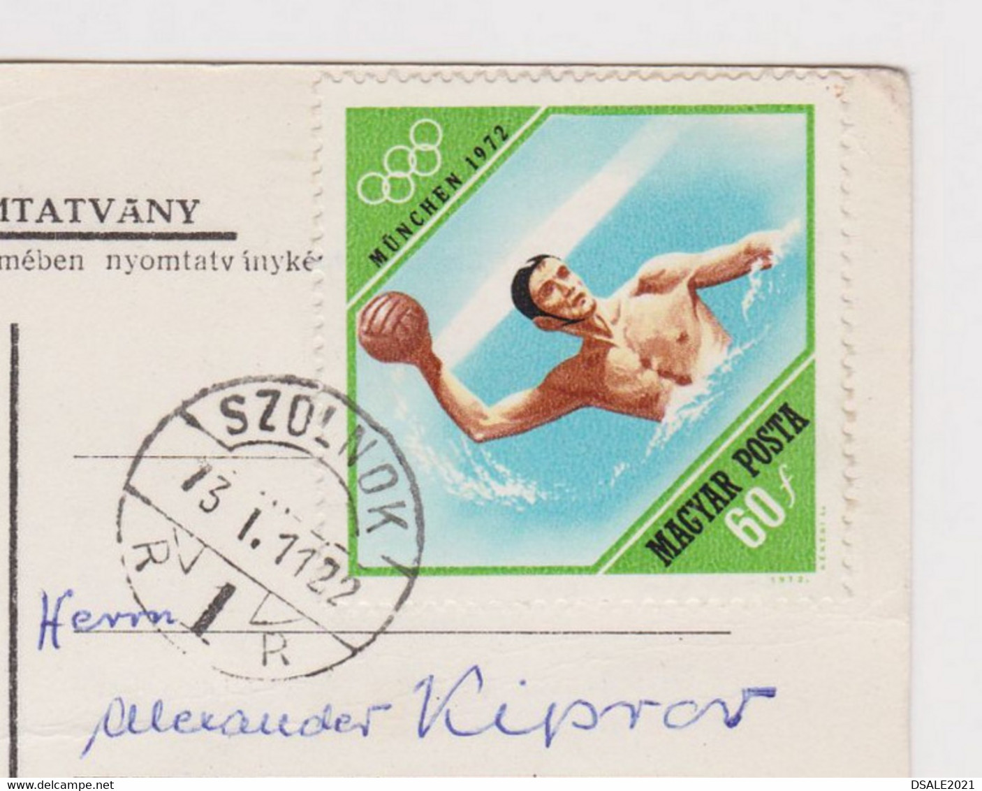 Hungary 1973 Chess Postal Card With Nice Sport Topic Topical Stamp Mi-Nr.2774 Olympic Water Polo To Bulgaria (39646) - Covers & Documents