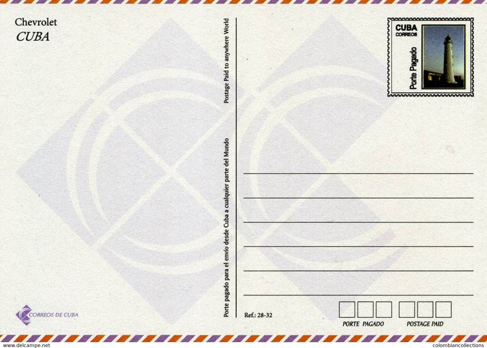 Lote PEP975, Cuba, 2013, Entero Postal, Postal Stationary, Chevrolet, 28/32, Postcard - Tarjetas – Máxima