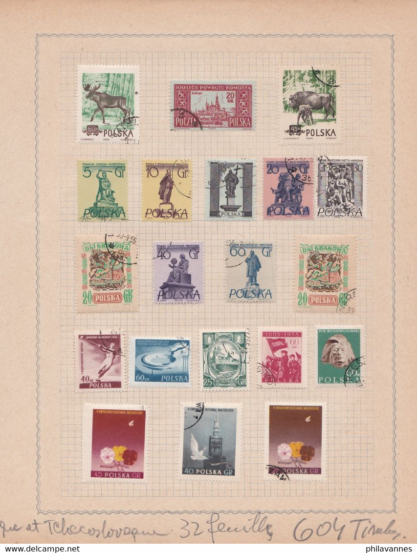 Pologne, petite collection sur feuille, ( SN /pol)