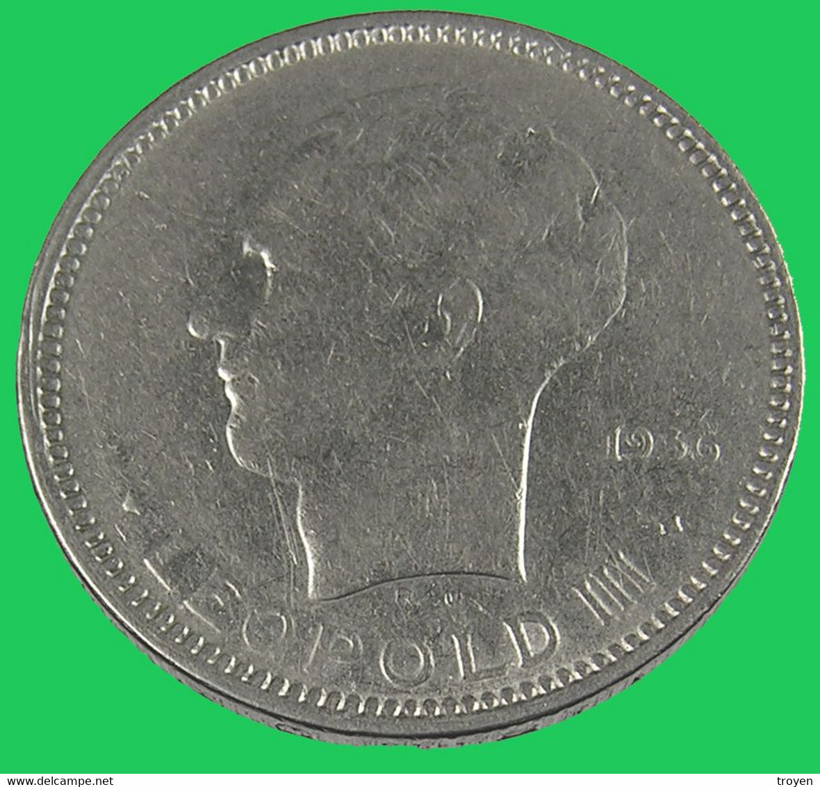 5 Francs - Belgique - Nickel - 1936 - TTB +  - - 5 Frank & 1 Belga