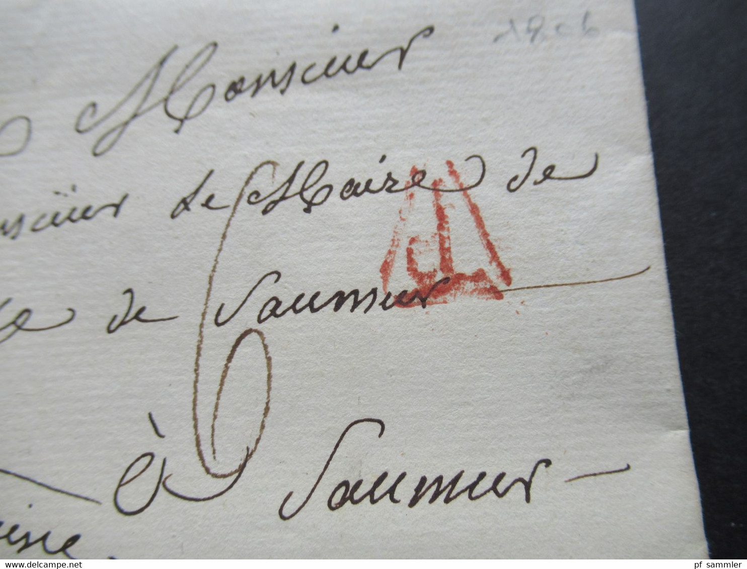 Frankreich Zeit Von Napoleon Bonaparte 1806 Faltbrief Inhalt Etat Civil Roter Stempel Paris An Den Maire De Saumur - 1792-1815: Veroverde Departementen