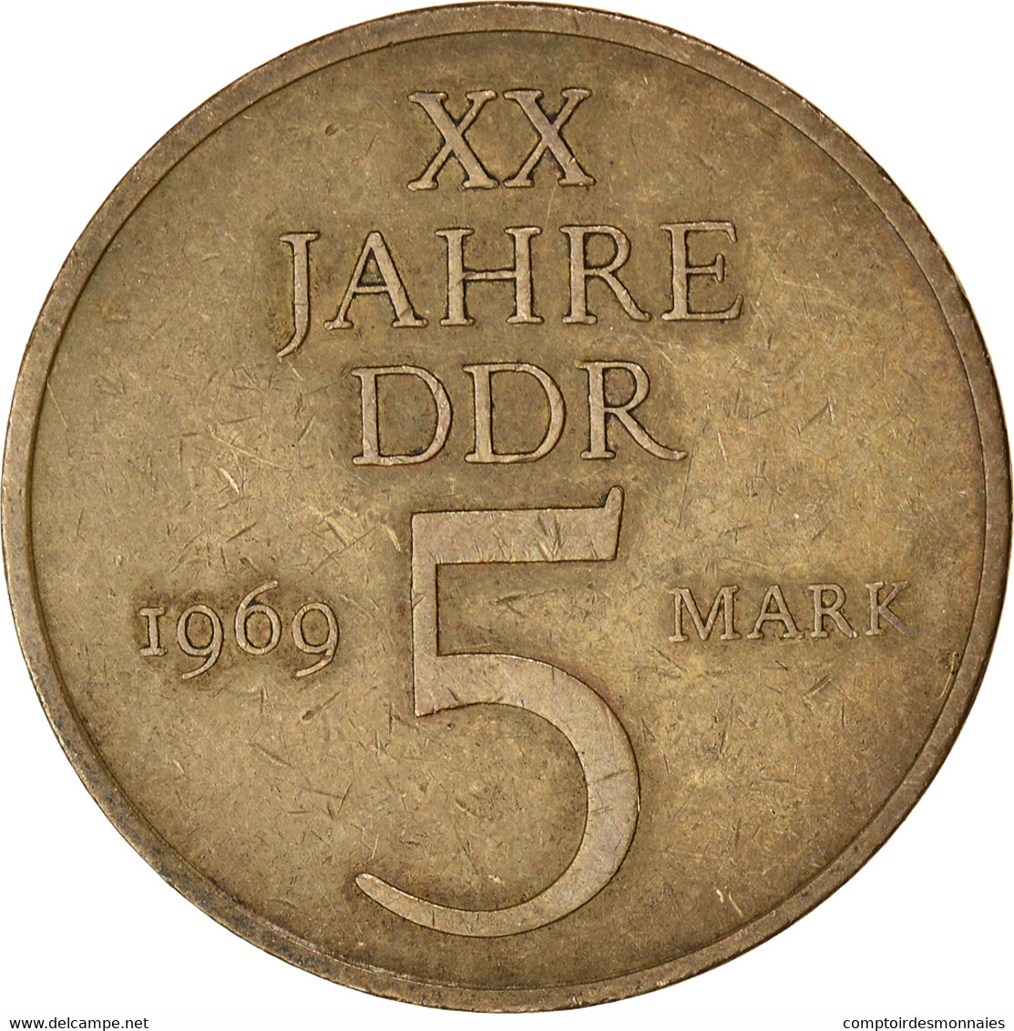 Monnaie, République Démocratique Allemande, 5 Mark, 1969, TB+, Nickel-Bronze - 5 Marcos