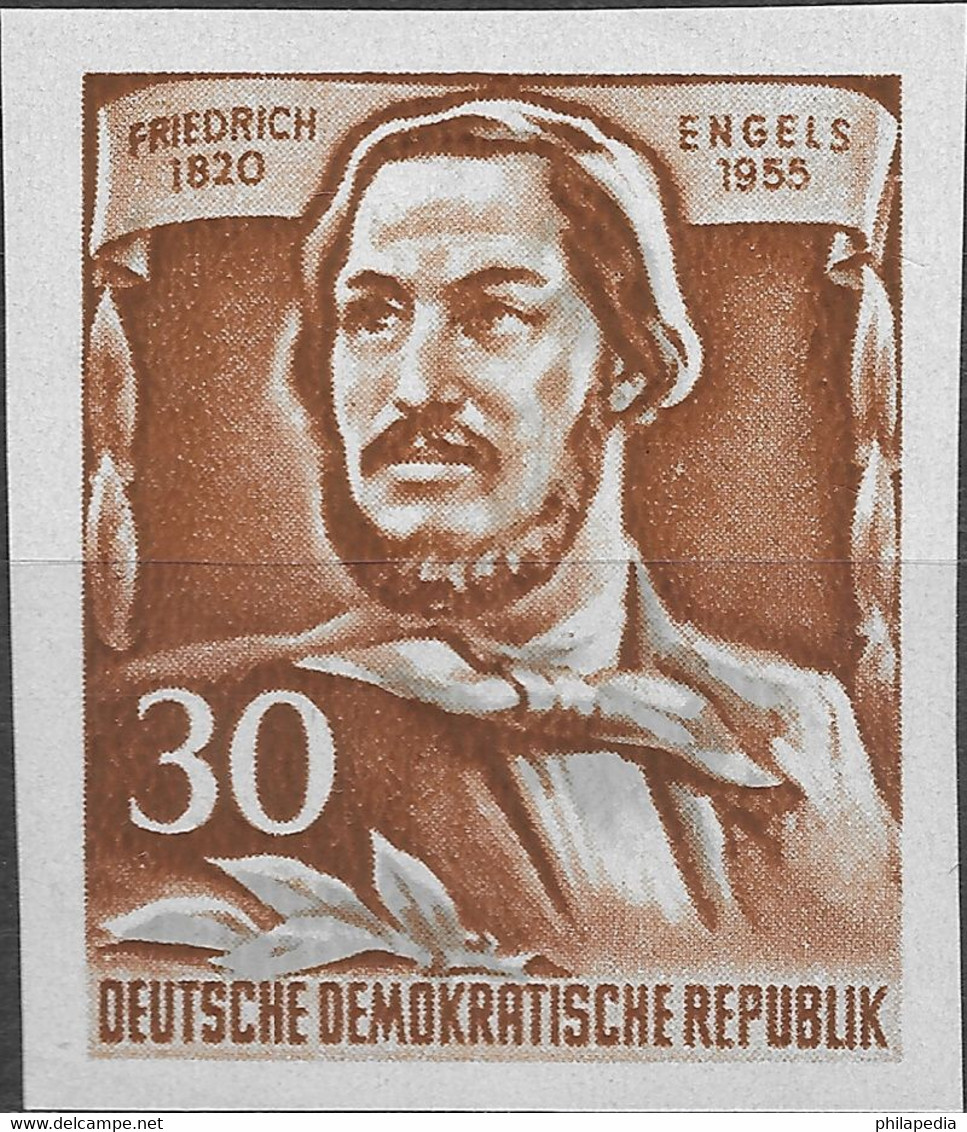 Allemagne Friedrich Engels Philosophe Communiste Non Dentelé Imperf Proof Revolutionary Geschnitten ** 1955 Cote 25€ - Karl Marx