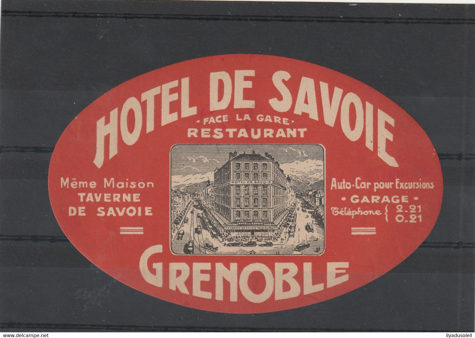 Etiquette Hotel Hotel De Savoie Grenoble 38000 Isere - Etiquettes D'hotels
